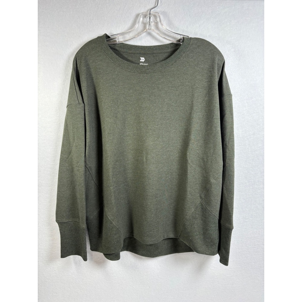 All In Motion Sweatshirt Womens XXL Green Cotton Blend Relaxed Athletic Pullover